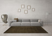 Machine Washable Abstract Brown Contemporary Rug in a Living Room,, wshcon29brn