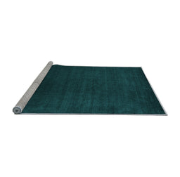 Sideview of Machine Washable Abstract Light Blue Contemporary Rug, wshcon29lblu