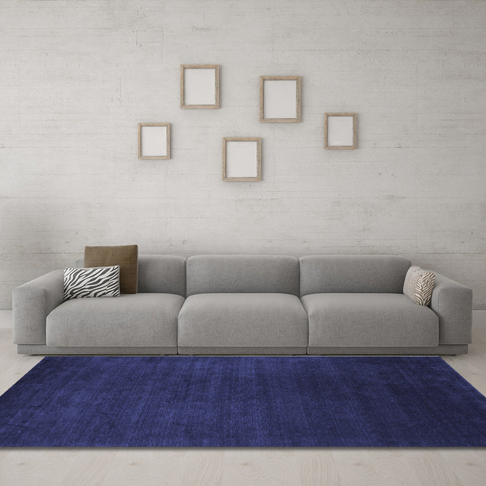 Machine Washable Abstract Blue Contemporary Rug in a Living Room, wshcon29blu