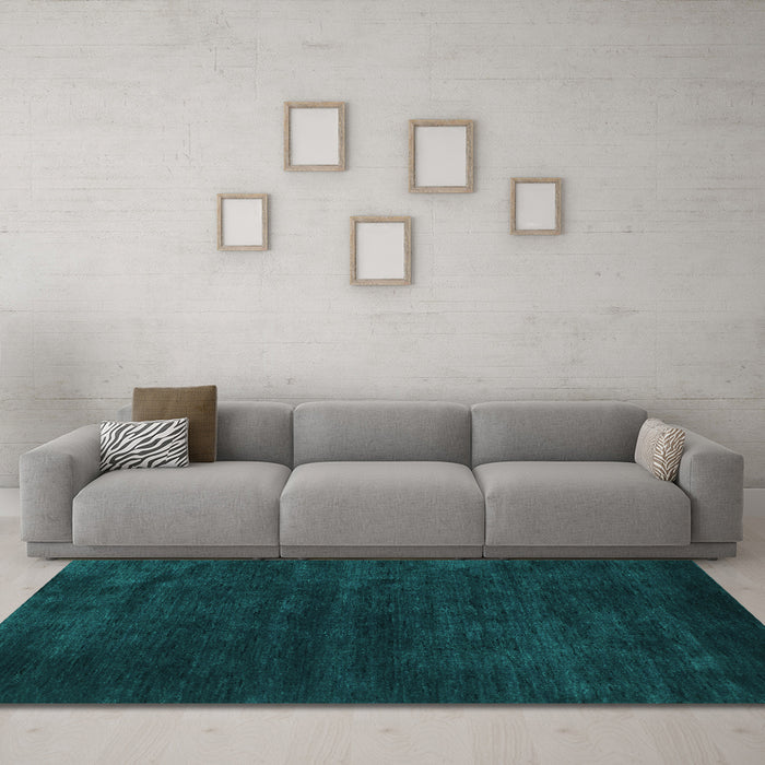 Machine Washable CON2X Turquoise CON2X Area Rugs in a Living Room,, wshcon2turq
