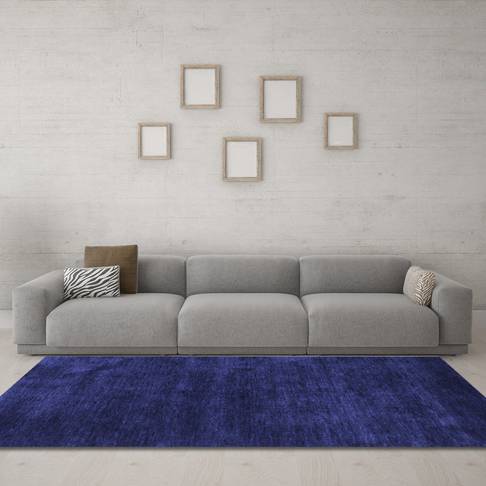 Machine Washable CON2X Blue CON2X Rug in a Living Room, wshcon2blu