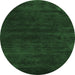 Round Machine Washable CON2X Emerald Green CON2X Area Rugs, wshcon2emgrn