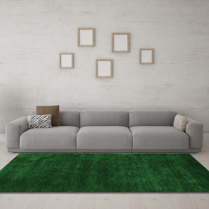 Machine Washable CON2X Green CON2X Area Rugs in a Living Room,, wshcon2grn