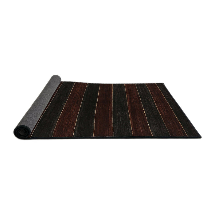 Thickness of Contemporary Black Brown Modern Rug, con300