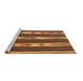 Sideview of Machine Washable Abstract Brown Contemporary Rug, wshcon3000brn