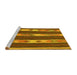 Sideview of Machine Washable Abstract Yellow Contemporary Rug, wshcon3000yw