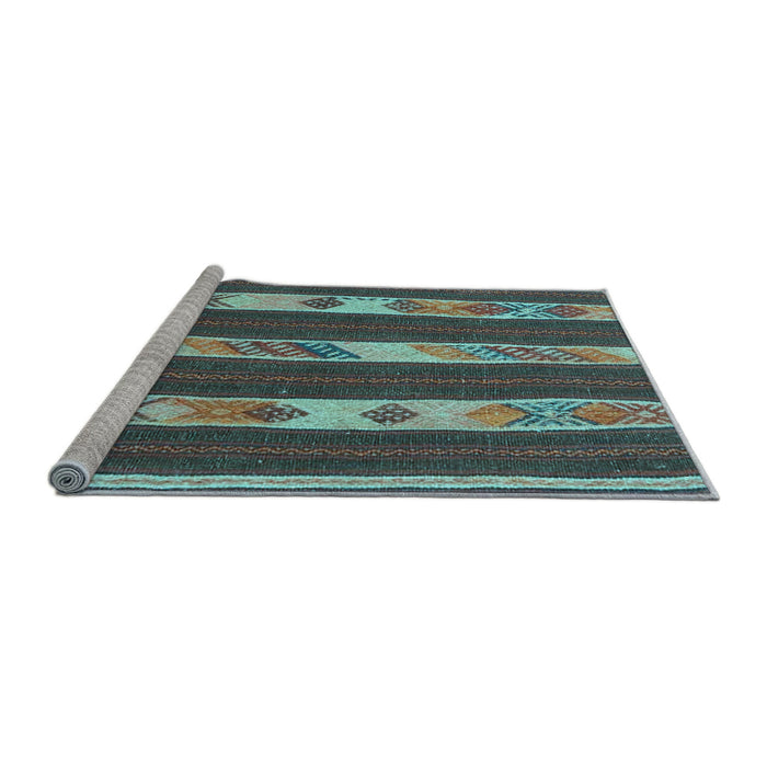 Sideview of Machine Washable Abstract Light Blue Contemporary Rug, wshcon3000lblu