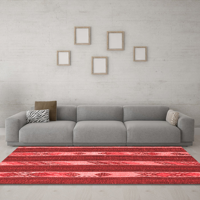 Contemporary Red Washable Rugs