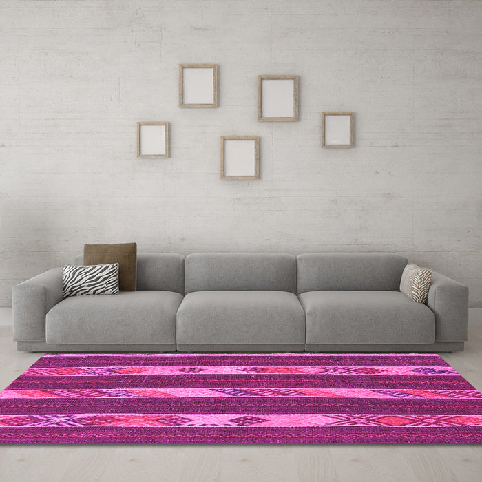 Machine Washable Abstract Pink Contemporary Rug in a Living Room, wshcon3000pnk