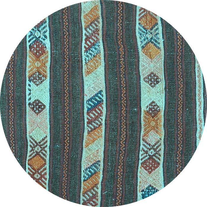 Round Abstract Light Blue Contemporary Rug, con3000lblu