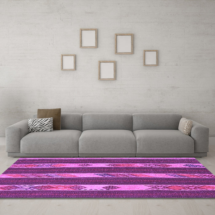 Machine Washable Abstract Purple Contemporary Area Rugs in a Living Room, wshcon3000pur