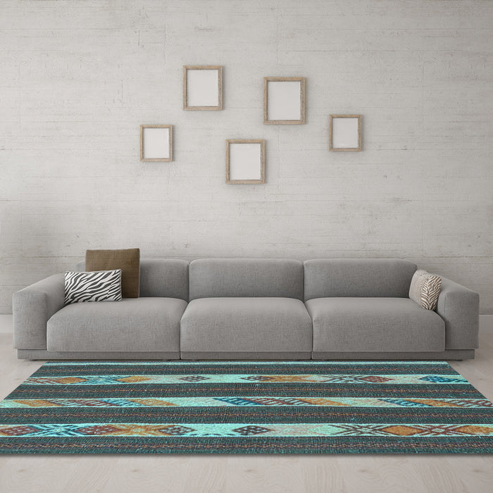 Machine Washable Abstract Light Blue Contemporary Rug in a Living Room, wshcon3000lblu