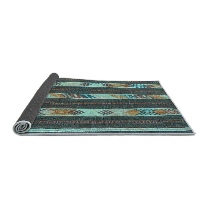 Sideview of Abstract Light Blue Contemporary Rug, con3000lblu