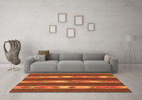 Machine Washable Abstract Orange Contemporary Rug, wshcon3000org