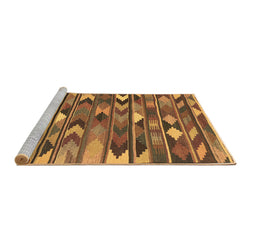 Sideview of Machine Washable Southwestern Brown Country Rug, wshcon3001brn