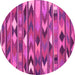 Round Southwestern Pink Country Rug, con3001pnk