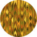 Round Southwestern Yellow Country Rug, con3001yw