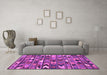 Machine Washable Southwestern Purple Country Area Rugs in a Living Room, wshcon3001pur