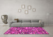 Machine Washable Southwestern Pink Country Rug in a Living Room, wshcon3001pnk