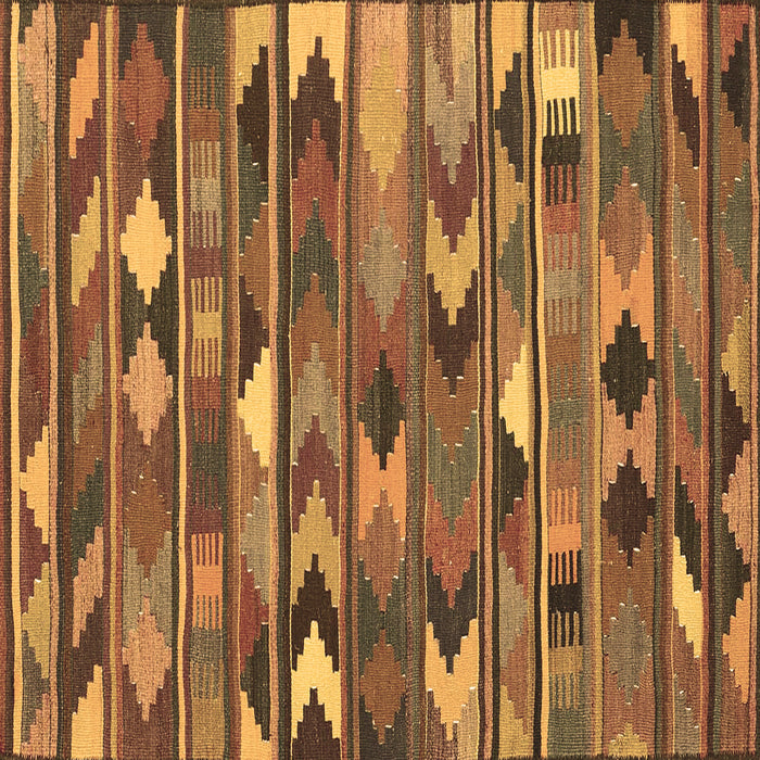 Square Machine Washable Southwestern Brown Country Rug, wshcon3001brn