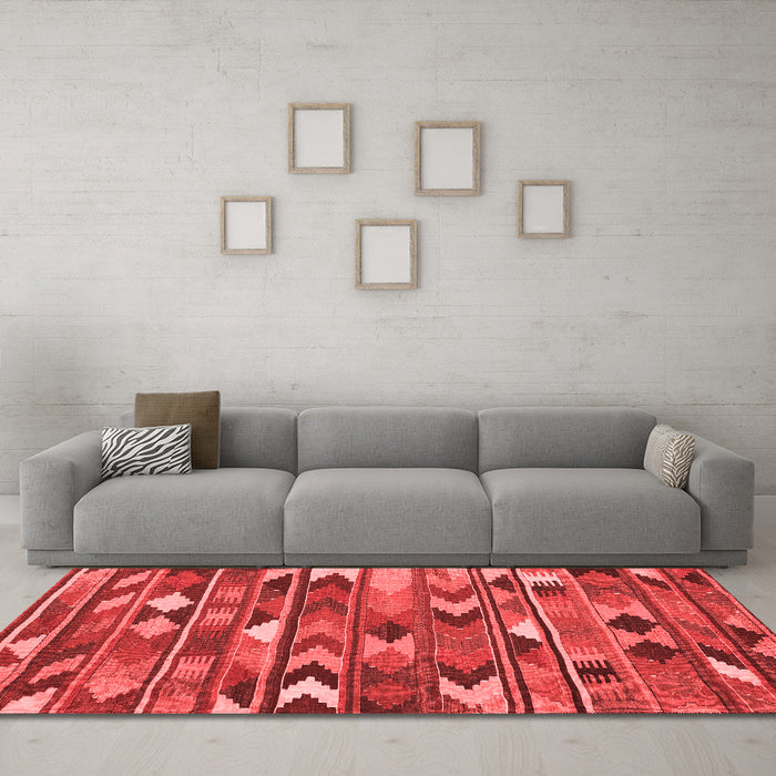 Country Red Washable Rugs