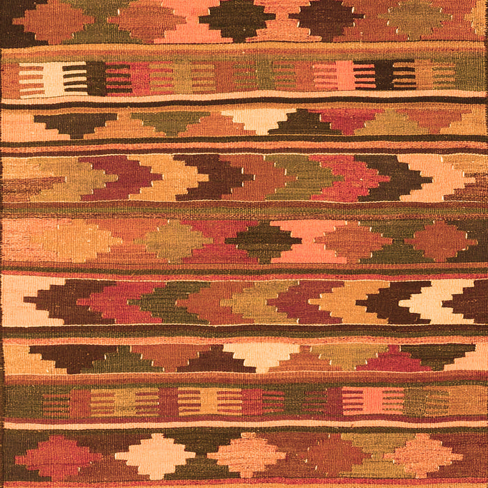 Serging Thickness of Machine Washable Southwestern Orange Country Area Rugs, wshcon3001org