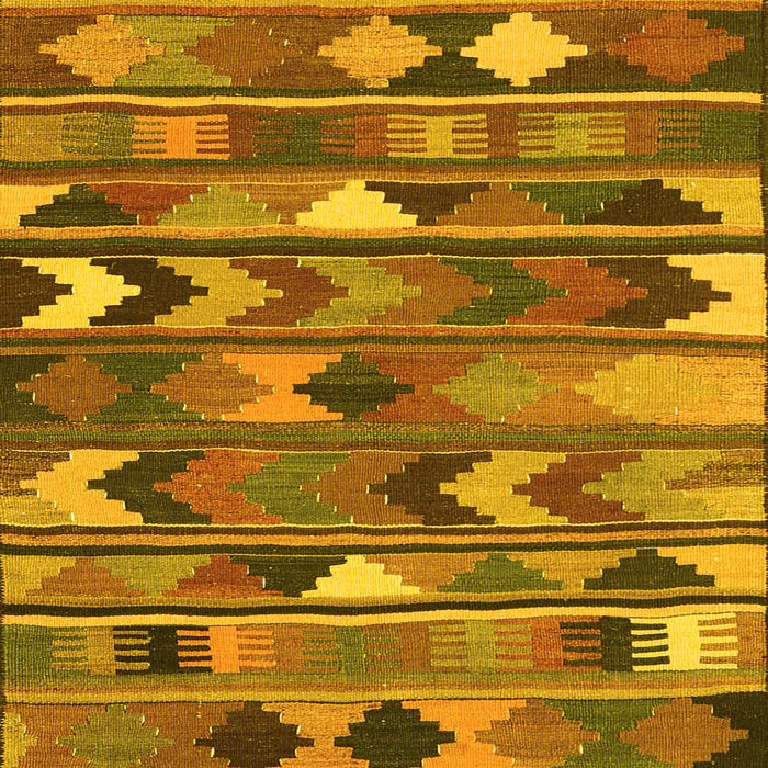 Machine Washable Southwestern Yellow Country Rug, wshcon3001yw