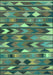 Machine Washable Southwestern Turquoise Country Area Rugs, wshcon3001turq