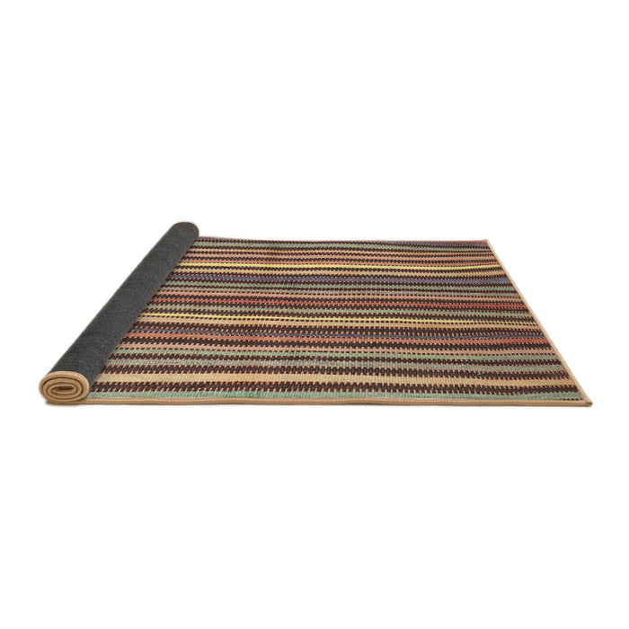 Thickness of Contemporary Dark Sienna Brown Modern Rug, con3002