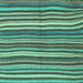 Square Abstract Turquoise Contemporary Rug, con3002turq