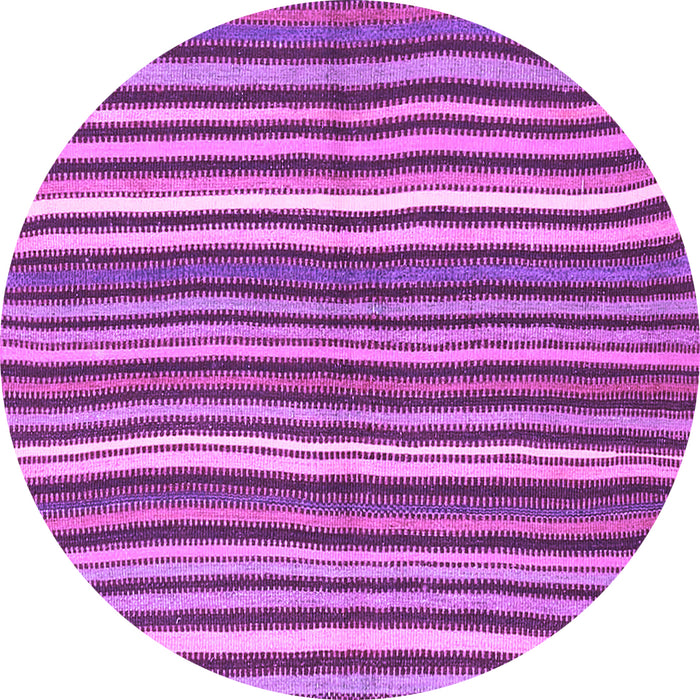 Round Abstract Purple Contemporary Rug, con3002pur