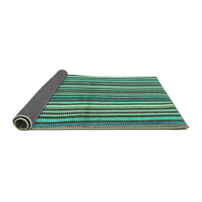 Sideview of Abstract Turquoise Contemporary Rug, con3002turq