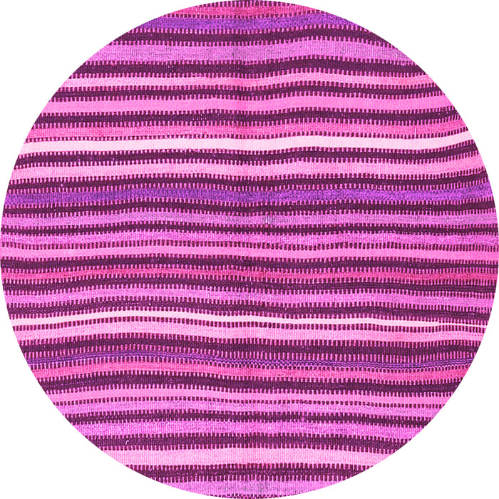 Round Abstract Pink Contemporary Rug, con3002pnk