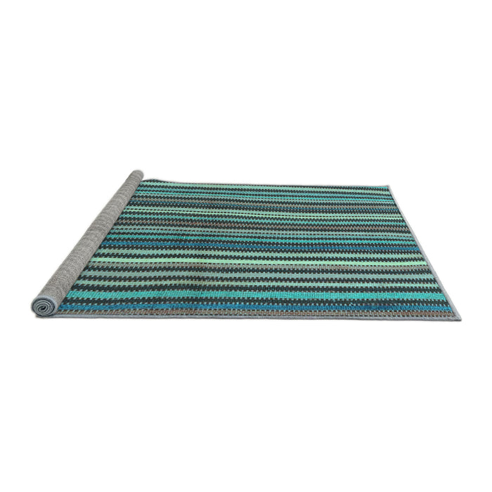 Sideview of Machine Washable Abstract Light Blue Contemporary Rug, wshcon3002lblu