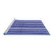 Sideview of Machine Washable Abstract Blue Contemporary Rug, wshcon3002blu