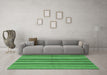 Machine Washable Abstract Emerald Green Contemporary Area Rugs in a Living Room,, wshcon3002emgrn