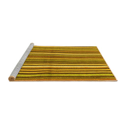 Sideview of Machine Washable Abstract Yellow Contemporary Rug, wshcon3002yw