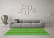 Machine Washable Abstract Green Contemporary Area Rugs in a Living Room,, wshcon3002grn