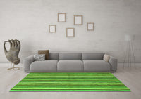 Machine Washable Abstract Green Contemporary Rug, wshcon3002grn