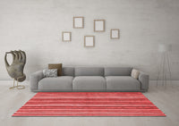 Machine Washable Abstract Red Contemporary Rug, wshcon3002red