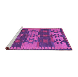 Sideview of Machine Washable Southwestern Purple Country Area Rugs, wshcon3003pur