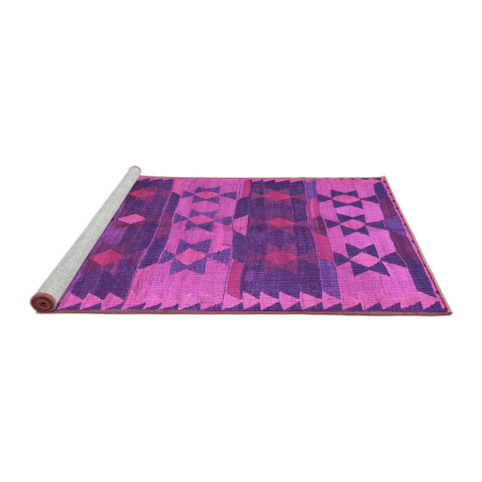 Sideview of Machine Washable Southwestern Purple Country Area Rugs, wshcon3003pur