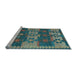 Sideview of Machine Washable Southwestern Light Blue Country Rug, wshcon3003lblu