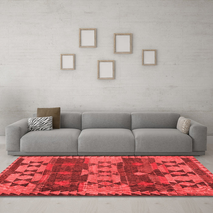 Country Red Washable Rugs
