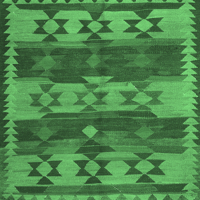 Square Southwestern Emerald Green Country Rug, con3003emgrn