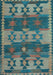 Southwestern Light Blue Country Rug, con3003lblu