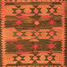 Serging Thickness of Southwestern Orange Country Rug, con3003org