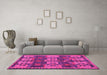 Machine Washable Southwestern Pink Country Rug in a Living Room, wshcon3003pnk