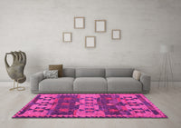 Machine Washable Southwestern Pink Country Rug, wshcon3003pnk