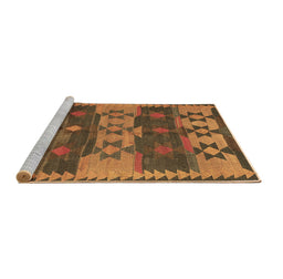 Sideview of Machine Washable Southwestern Brown Country Rug, wshcon3003brn